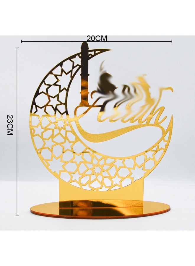 Eid Mubarak Banner - Festival Table Decoration Acrylic Stand - Bt004: setting the table, Black - Home Decoration, Eid Gift, Party Table Decor - Image 1