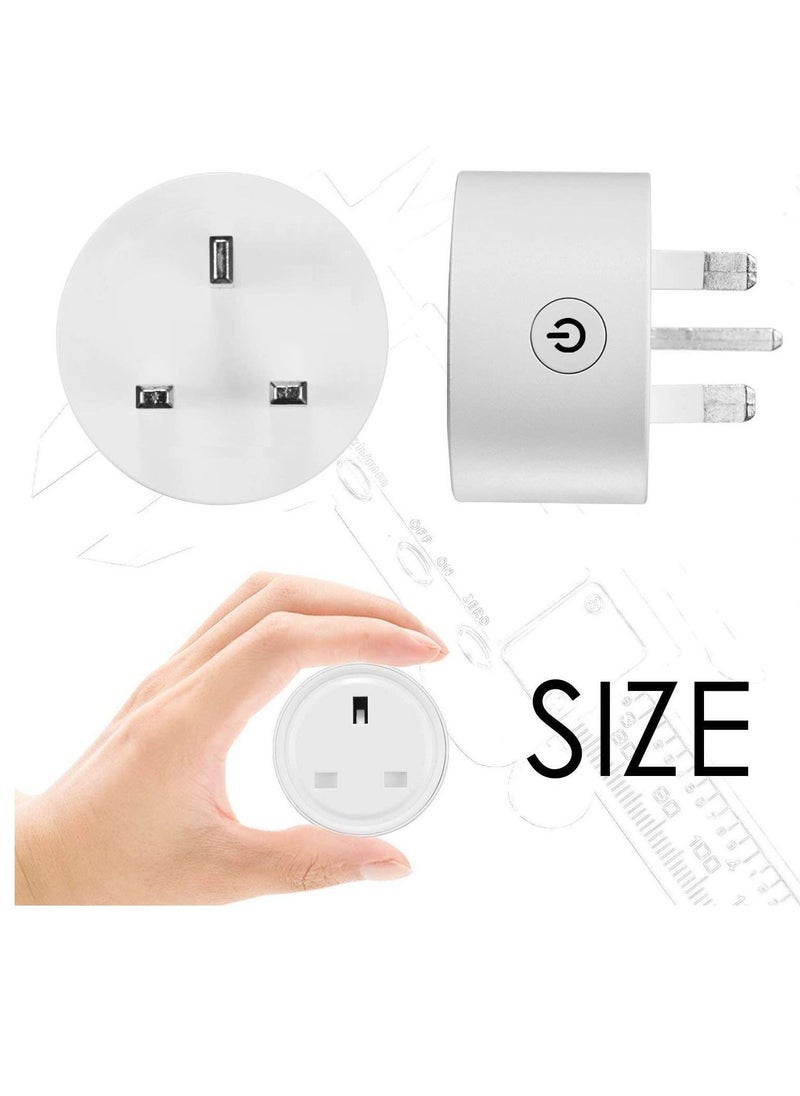 MOCOM - 4 Pack Smart Wifi Plug 16A Smart Outlet Plug Socket Compatible with Alexa and Google Home, Mini Socket with Remote Control & Voice Control with Electricity Statistics Timer Function, No Hub Required - Image 1