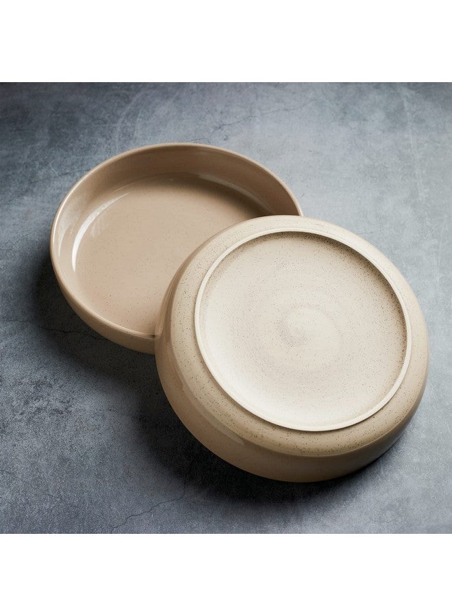 Famiware مجموعة أطباق فامي وير ميلك واي سعة 33 أونصة، مجموعة أطباق باستا من 4 قطع، أطباق سلطة مثالية لصديقك في حفل تدشين المنزل، عيد الشكر، عيد الميلاد، بني قرفة - Image 4