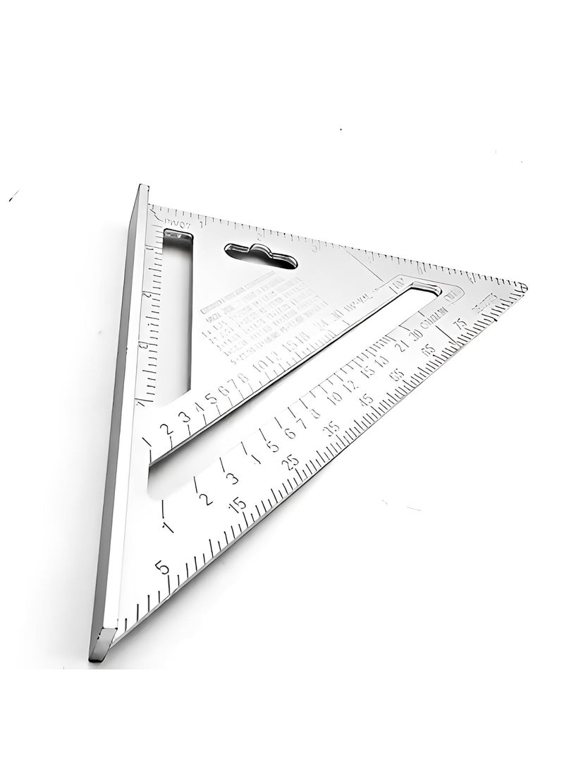 Harboan Harboan Double Side Scale Aluminium Alloy Metric Inch Triangle Ruler Measurement Hand Tools Speed Square Square Layout Tool 7 inch Speed Square  - Image 1