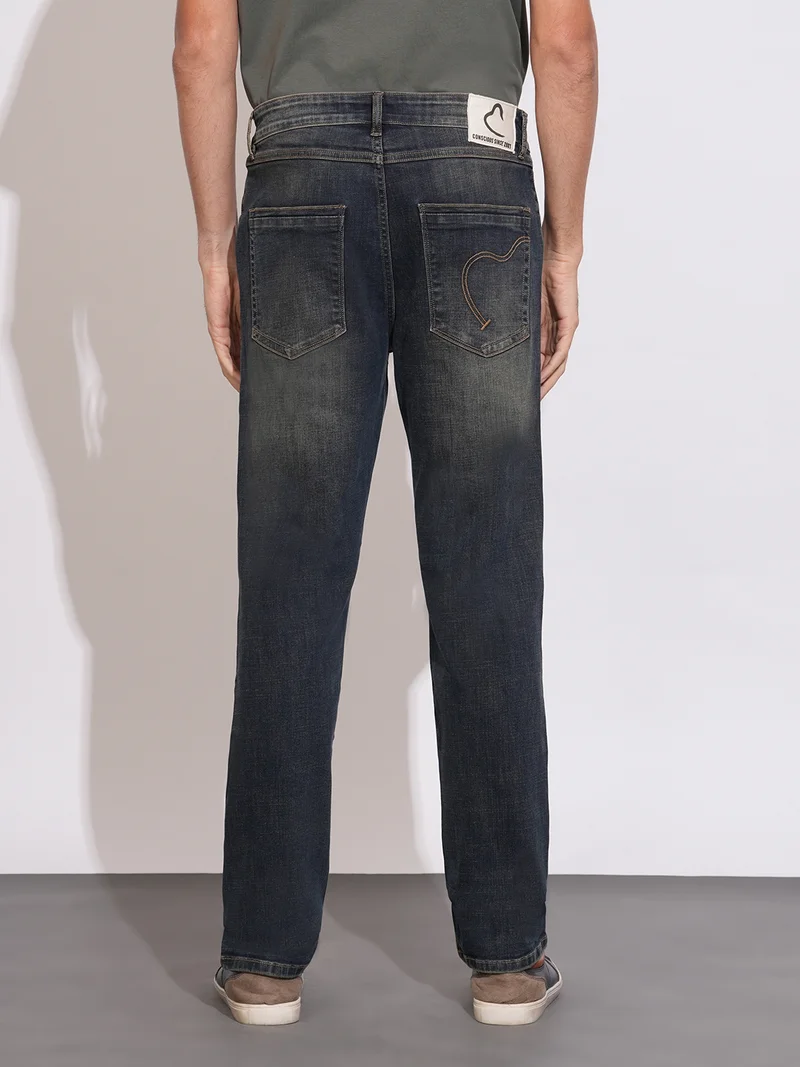 Being Human DARK TONE Men Regular Fit Mid-Rise Highly Distressed Heavy Fade Jeans for Men | Best Price UAE