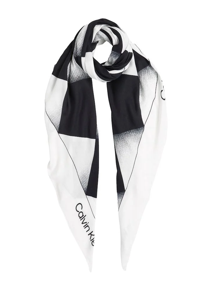 CALVIN KLEIN Quilt Printed Scarf