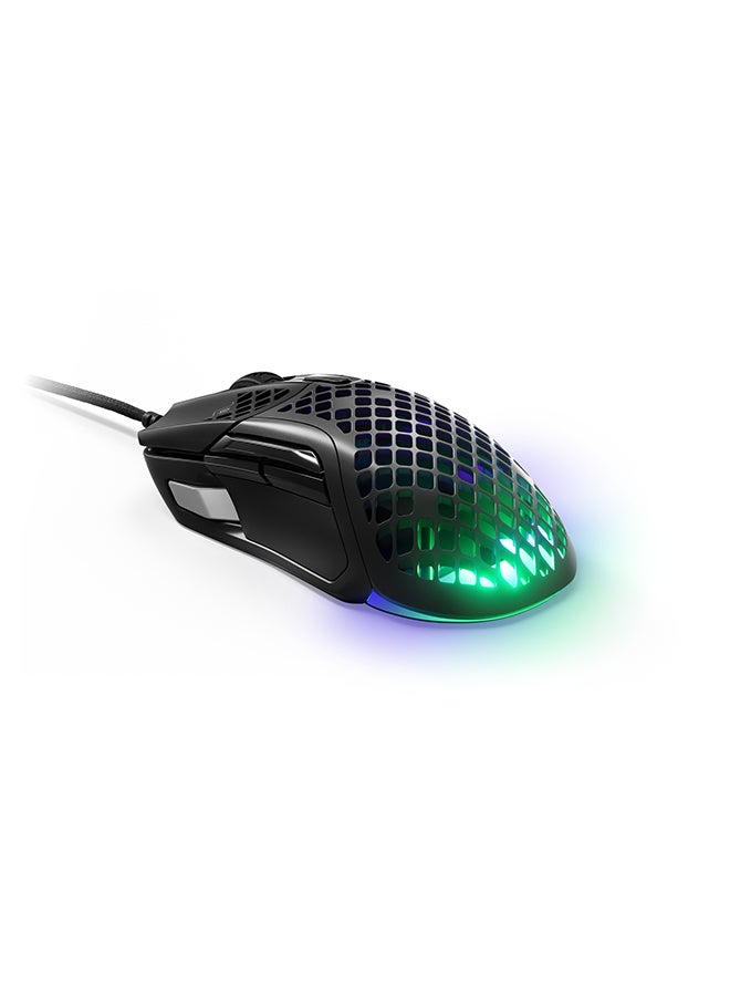 steelseries Aerox 5 Wired Mouse, 40G Acceleration, 18000 in 100 CPI Increments, Ultra Lightweight, 3 RGB Zones, IP54 Switches with Over 80M Click, 9 Buttons, 180H Battery Life, Black | 62401 - Image 1