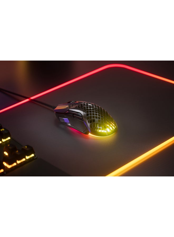 steelseries Aerox 5 Wired Mouse, 40G Acceleration, 18000 in 100 CPI Increments, Ultra Lightweight, 3 RGB Zones, IP54 Switches with Over 80M Click, 9 Buttons, 180H Battery Life, Black | 62401 - Image 5