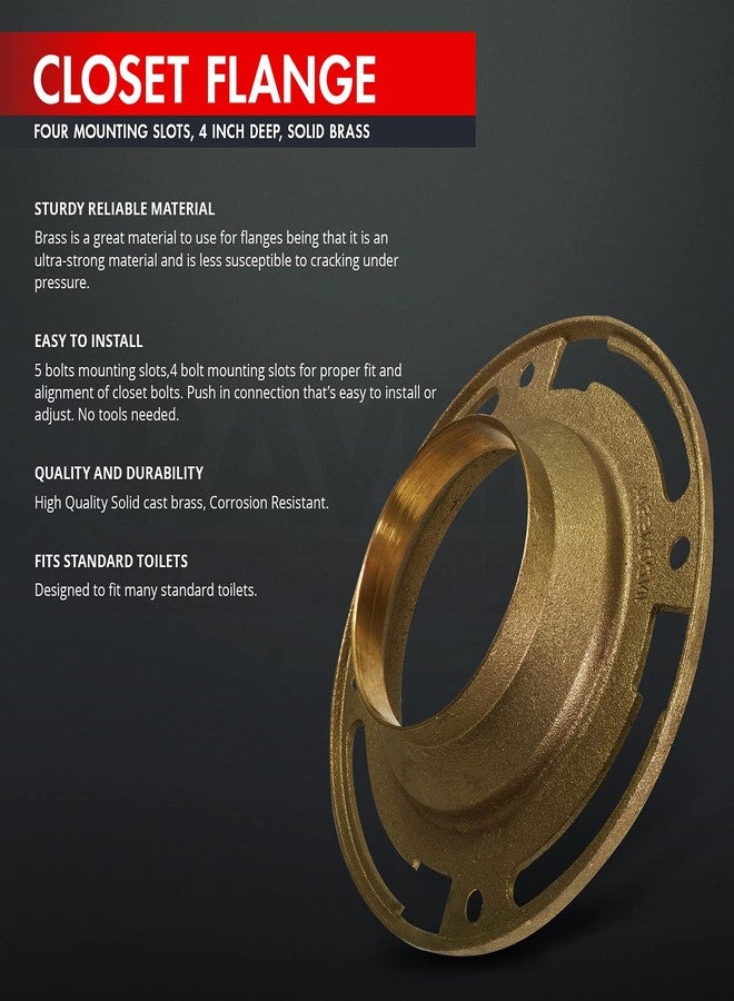 Raven CSUG6252 Closet Flange with Four Mounting Slots, 4 Inch x 3 Inch, Solid Brass, 4” x 3 - Image 3