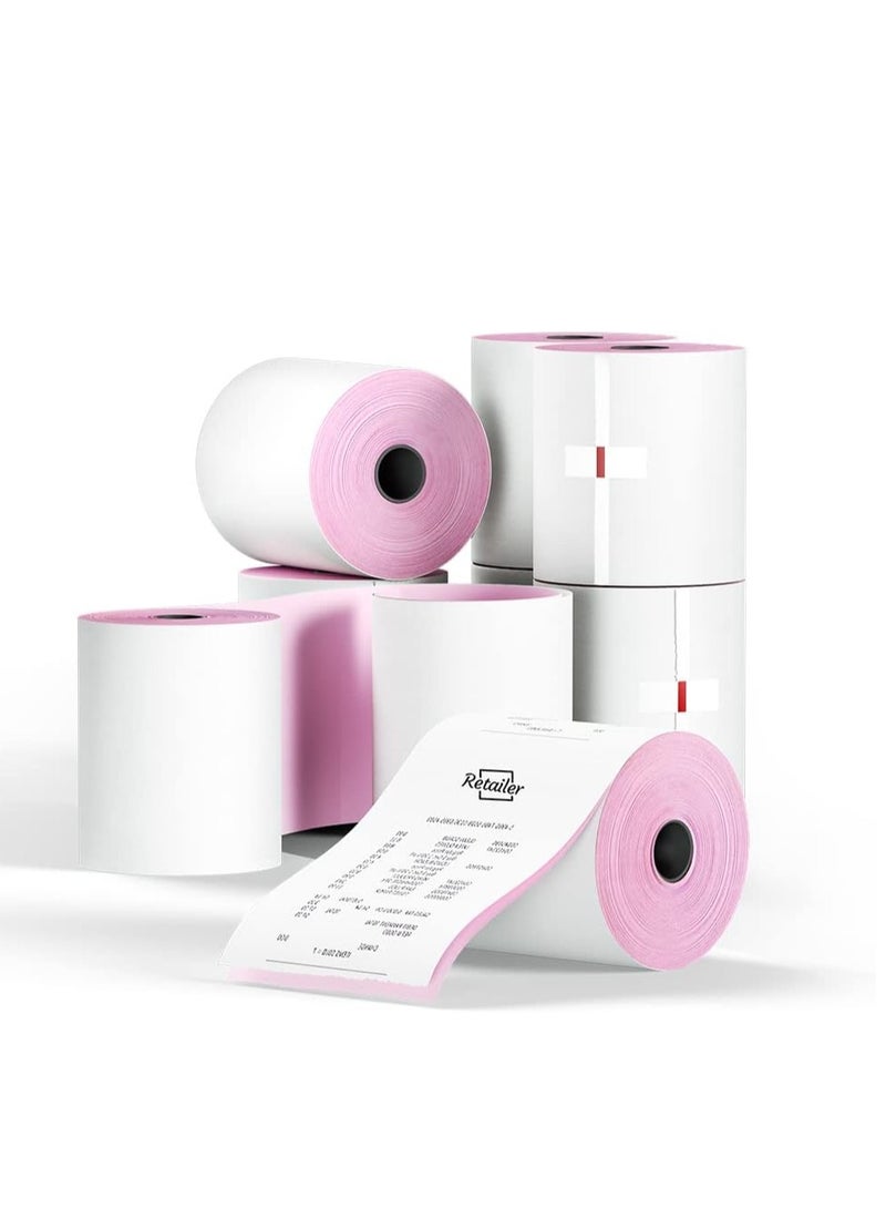 Terabyte 76 x 76mm, 2ply Premium Paper Till EPOS Kitchen Printer Receipt Rolls - Carbonless - (Box of 10 Rolls) - 2 PLY  - Image 1