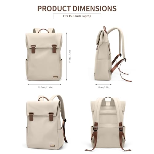 GOLF QUALITYWomen Laptop Backpack Computer Backpacks Carry On Waterproof backpack Fits 15.6Inch Notebook Travel Commute College (Apricot) - Image 3