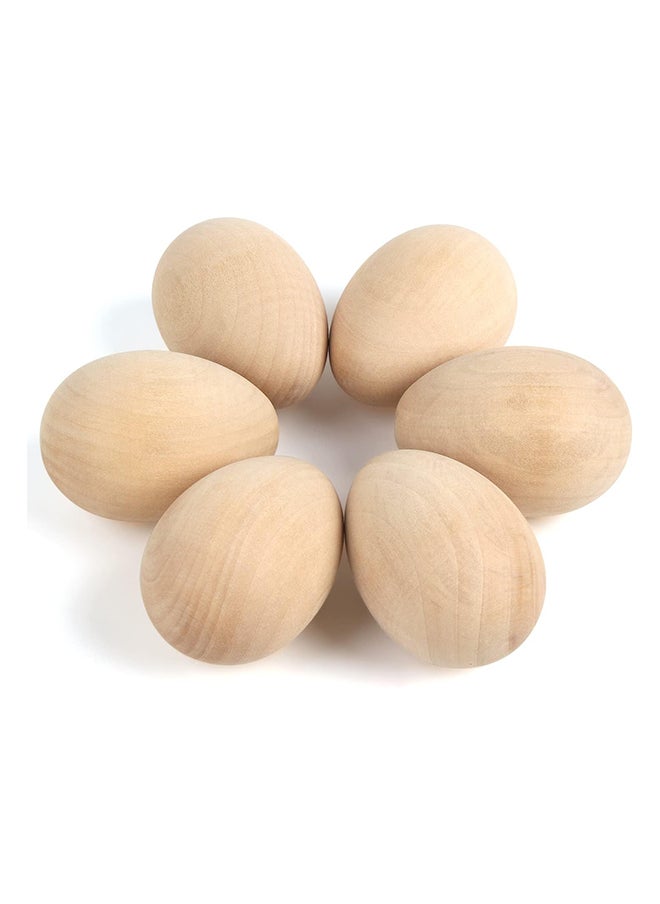 Generic Lokipa Easter Wooden Eggs 6 Fake Unpainted Easter Craft Eggs For Drawing Painting Or Easter Egg Hunt Baskets 