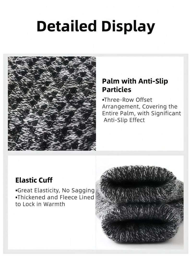 S-Quality Winter Wool Driving Gloves for Men and Women, Warm Fleece-Lined Touchscreen Anti-Slip Thermal Gloves for Cold Weather - Image 5