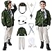 Akokvlar 9 Pcs Kids Pilot Aviator Costume Earhart Historical Costume for Girls Boys Amy Green 1112 Years - Image 2