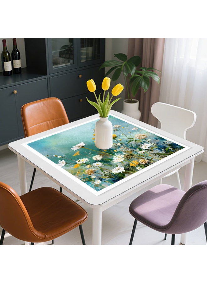 Cross-Border Personalized Mahjong Table Special Cloth Mat Simple Flower Chess And Card Room Custom Wholesale Square Rubber Lockable Edge 