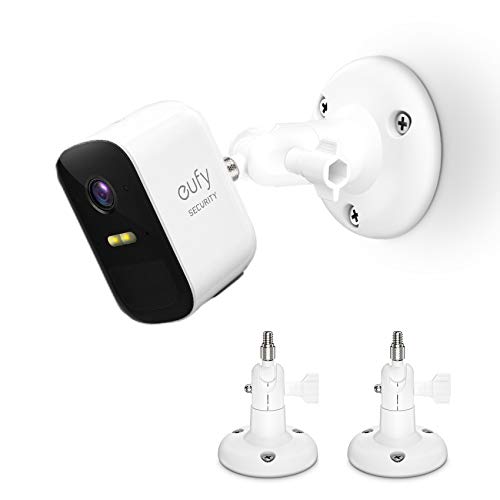 VOMENC Adjustment Wall Mount Holder Compatible with Eufycam 2,eufyCam 2C/2C Pro, 2/2 Pro, 3C/S300, 3/S330 and Other Eufycams Compatible Models,1/4" Screw Camera Wall Mounts (2PACK, White) - Image 1