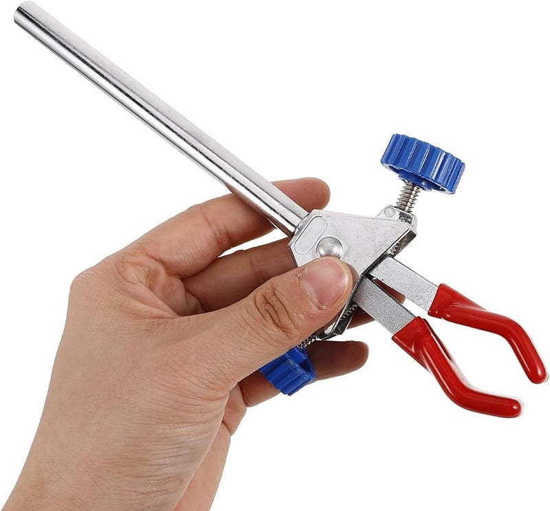 Red Adjustable Lab Swivel Clamp Dual Prong Grip for Scientific Glassware Test Tubes - Image 4