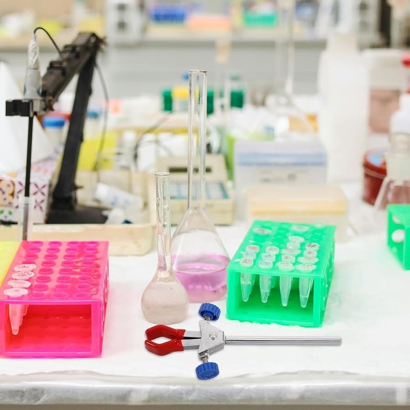 Red Adjustable Lab Swivel Clamp Dual Prong Grip for Scientific Glassware Test Tubes - Image 5