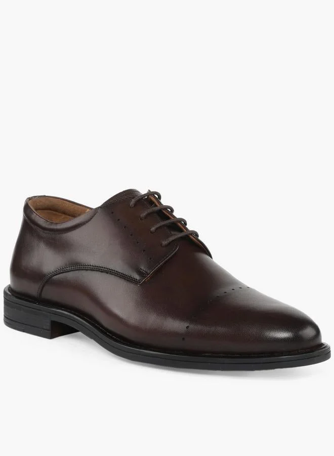 Duchini Men Leather Lace-Up Brogue Shoes