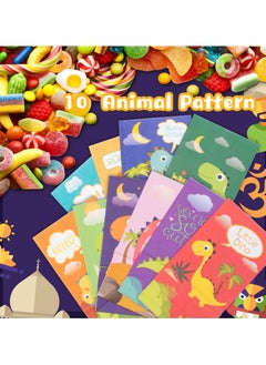 INFOSUN 30 Pack Paper Party Gift Bags, New Cute Cartoon Anime Dinosaur Collection Kraft Paper Bags, Theme Birthday Party Baby Party supplies Gift Bag Food Bags, 9.45 x 5.12 x 3.15 Inches (10 Colors)  - Image 5