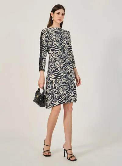 Styli Printed A-Line Dress