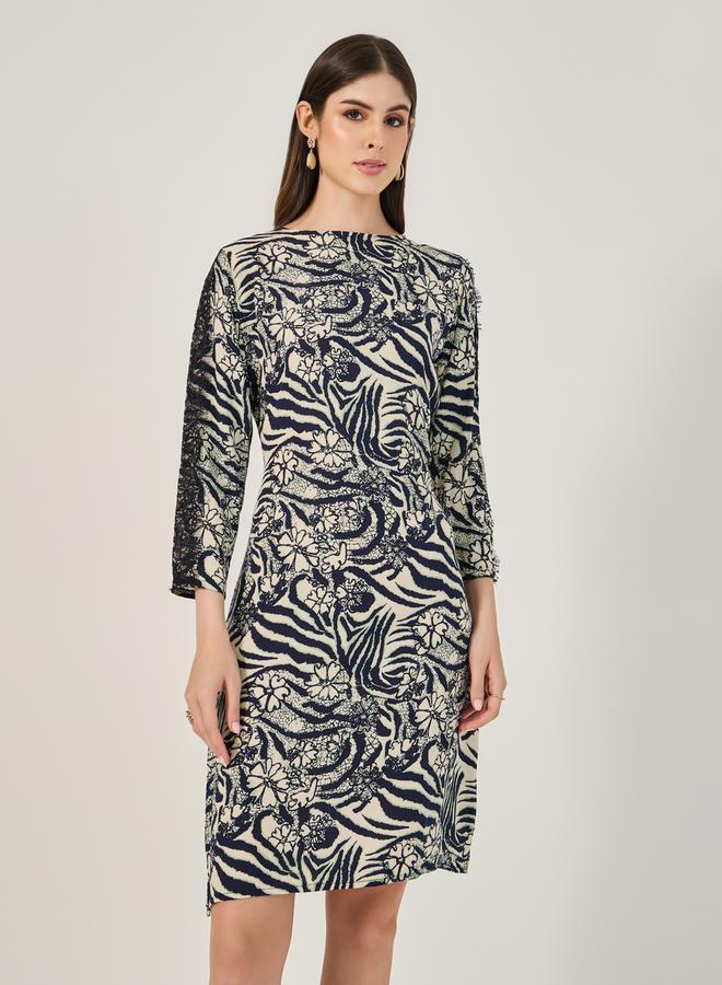 Styli Printed A-Line Dress  - Image 3