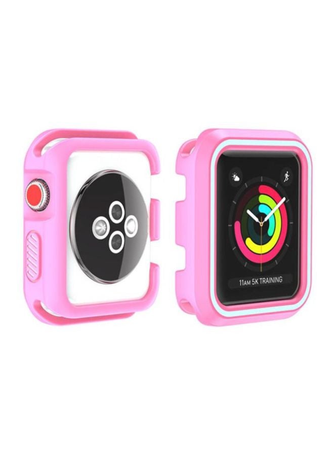 Voberry Rugged Armor Bumper Protective Case Cover For Apple Watch Series 1/2/3 42mm Pink/Blue - Image 3