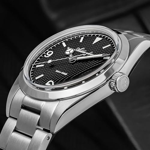 ADDIESDIVE Black Watches for Men Analog Quartz VH Sweep Second Movement Minimalist Waffle Dial Luminous 100 M Waterproof Mens Luxury Watch for Daily - Image 5