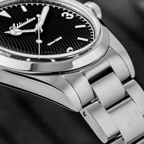 ADDIESDIVE Black Watches for Men Analog Quartz VH Sweep Second Movement Minimalist Waffle Dial Luminous 100 M Waterproof Mens Luxury Watch for Daily - Image 4