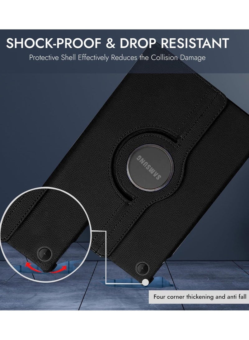 360° Rotating Case for Samsung Galaxy Tab A9 Plus/A9+ 5G 11 Inch 2023 Model (SM X210/X216/X218) 360 Degree Swiveling Stand Protective Cover with Auto Sleep/Wake-Black - Image 5
