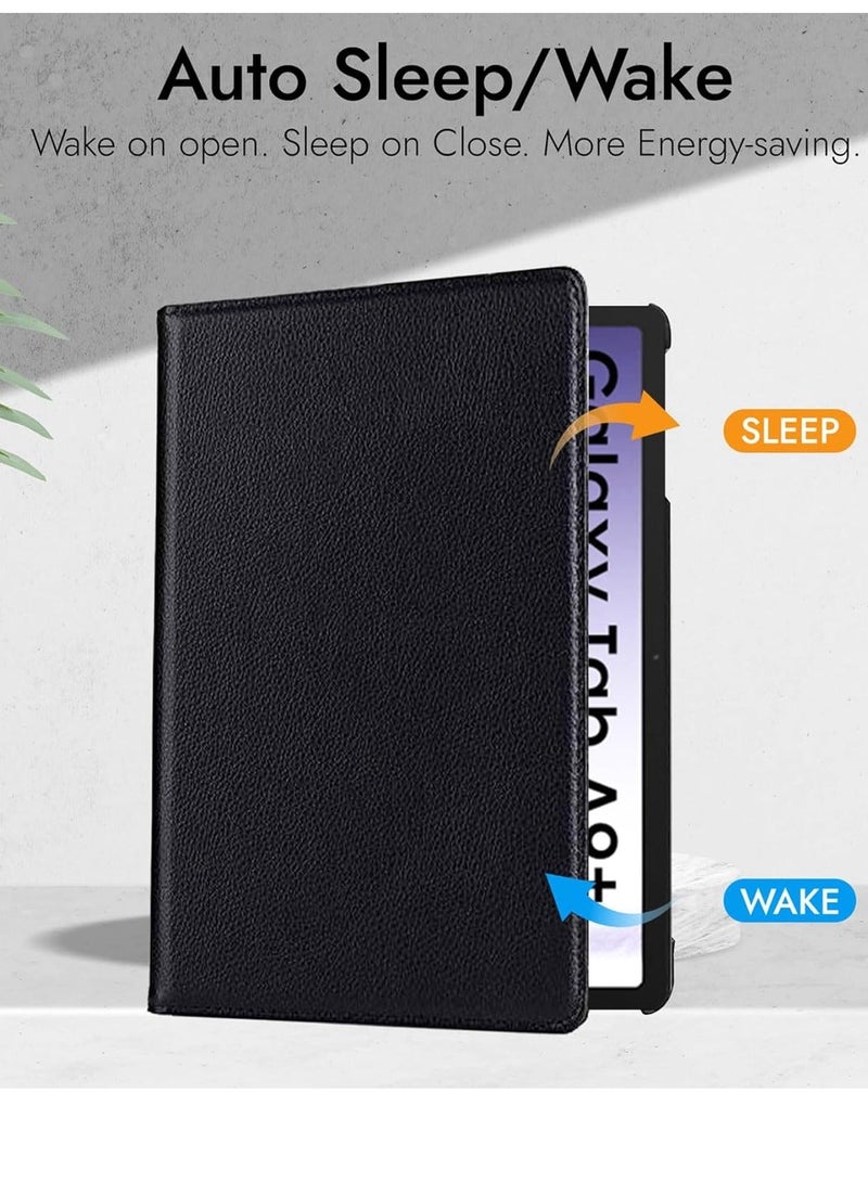 360° Rotating Case for Samsung Galaxy Tab A9 Plus/A9+ 5G 11 Inch 2023 Model (SM X210/X216/X218) 360 Degree Swiveling Stand Protective Cover with Auto Sleep/Wake-Black - Image 3