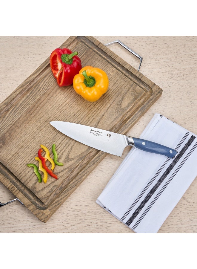 Restaurantware Sensei 13.3 Inch Professional Japanese Knife, 1 Sharp Chef's Knife - High-Carbon, 67 Layer, Blue Damascus Steel Japanese Kitchen Knife, Ergonomic Handle, For Cutting Vegetables And Meat - Image 3