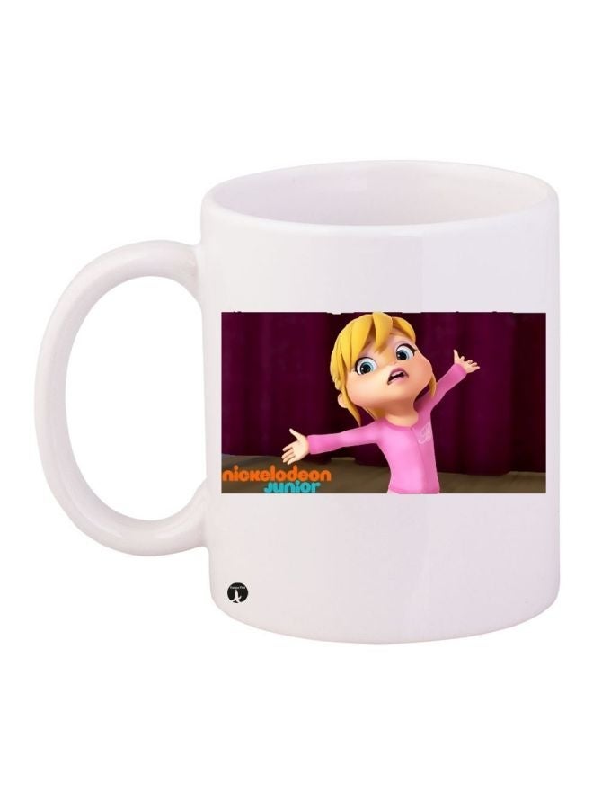 Chipmunks Printed Coffee Mug White/Red/Pink 11ounce