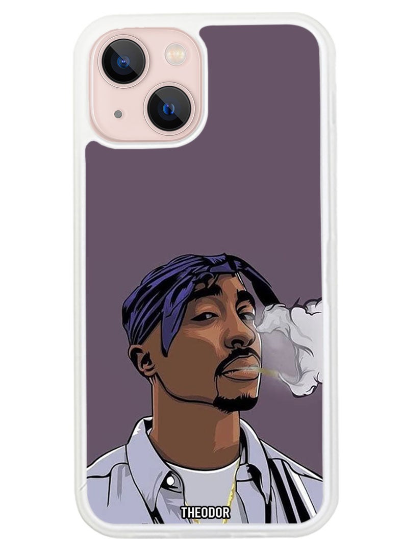 Theodor Protective Case Anti Scratch Shock Proof Cover For APPLE IPHONE 14 Tupac (White Bumper) - Image 1