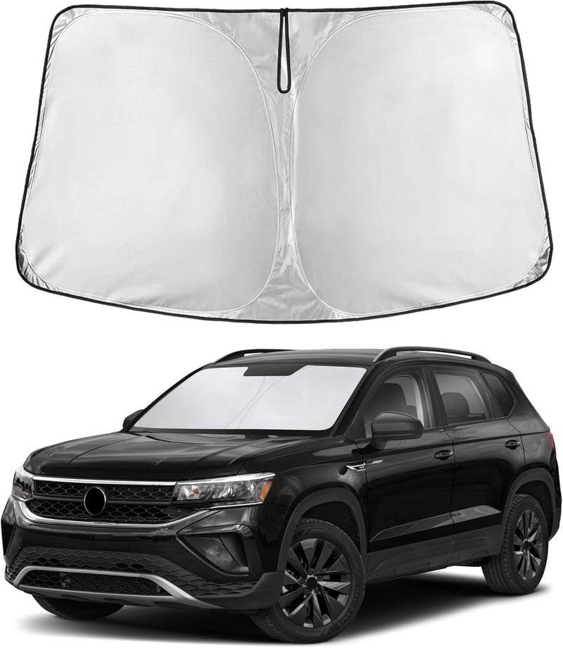EcoNour Windshield Sunshade Compatible for Volkswagen VW Tiguan 2018-2023 2024 2025 2026 Sun Visor for Front Windshield & Window Sun Shade Cover, UV Heat Blocker & Protector, Car Accessories - Image 1