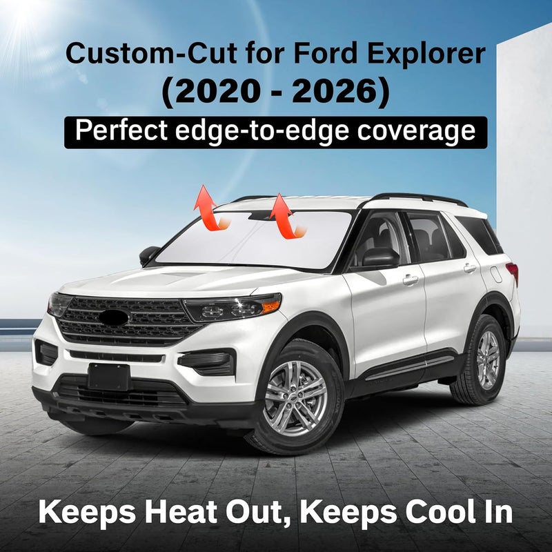 EcoNour Windshield Sunshade Compatible for Volkswagen VW Tiguan 2018-2023 2024 2025 2026 Sun Visor for Front Windshield & Window Sun Shade Cover, UV Heat Blocker & Protector, Car Accessories - Image 2