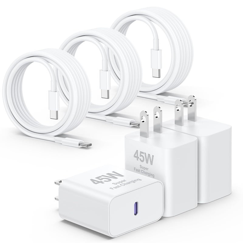 Hcoob 45W iPhone 17 Air 16 15 Pro Max Charger Fast Charging 6FT/10 FT/10FT,Super Fast USB C Charger Block with Extra Long Type C Charger Cable,PD Quick Adapter 3.0 for iPhone 17 16 15/17 16e 15Pro/16 Plus - Image 1
