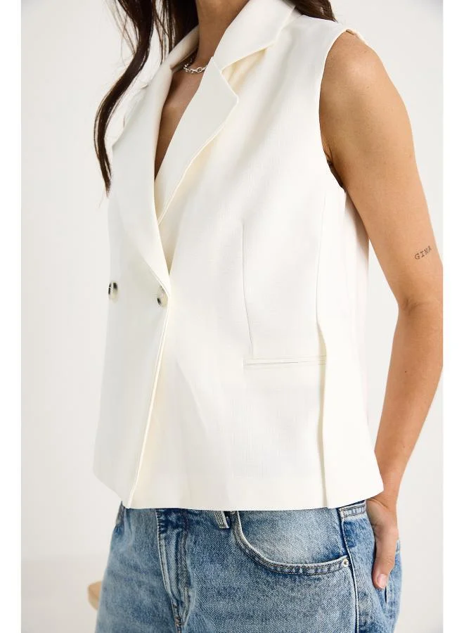 Ginger  Button Up Tailored Vest for Women | Best Price UAE