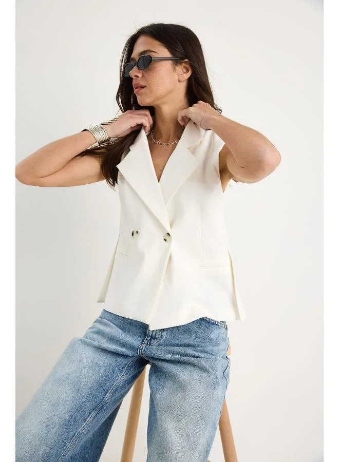Ginger  Button Up Tailored Vest for Women | Best Price UAE