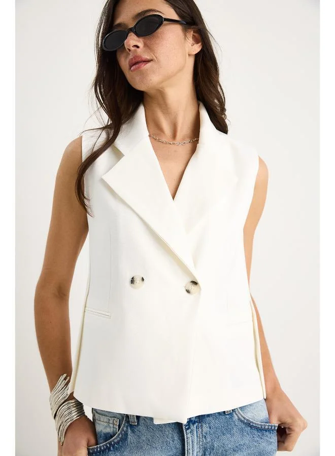 Ginger  Button Up Tailored Vest for Women | Best Price UAE