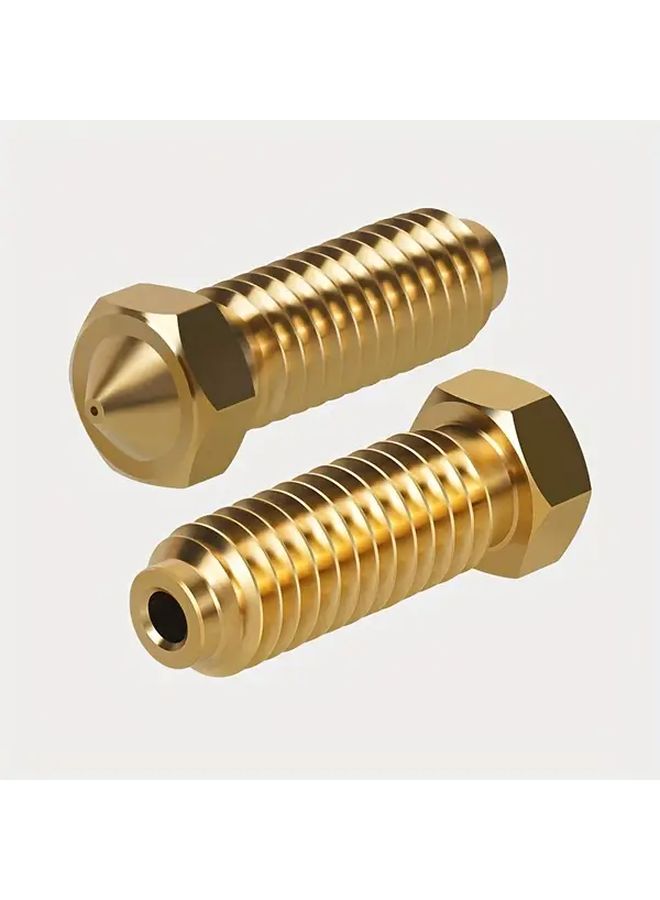 2pcs 0.6mm Brass Volcano Nozzle High Temperature Resistant Fast Heat Conduction Reduces Clogging - Image 1
