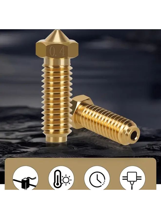 2pcs 0.6mm Brass Volcano Nozzle High Temperature Resistant Fast Heat Conduction Reduces Clogging - Image 3