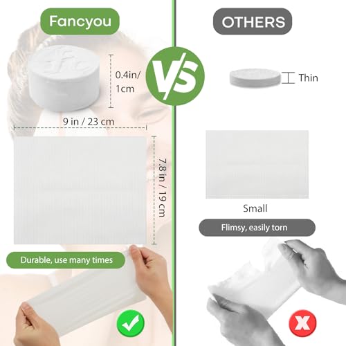 Fancyou Compressed Towel Tablets 100 Count, Thickened Disposable Face Towel 100% Cotton Biodegradable Cloths, Portable Mini Compressed Washcloths Coin Tissue for Travel, Gym, Home, Outdoor Activities - Image 3