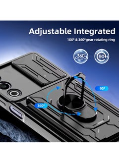 Techie OnePlus Nord CE4 Slide Armor Case with 360° Ring, Magnetic Stand, Card Holder, Camera Shield & Mil-Grade Drop Protection  - Image 4