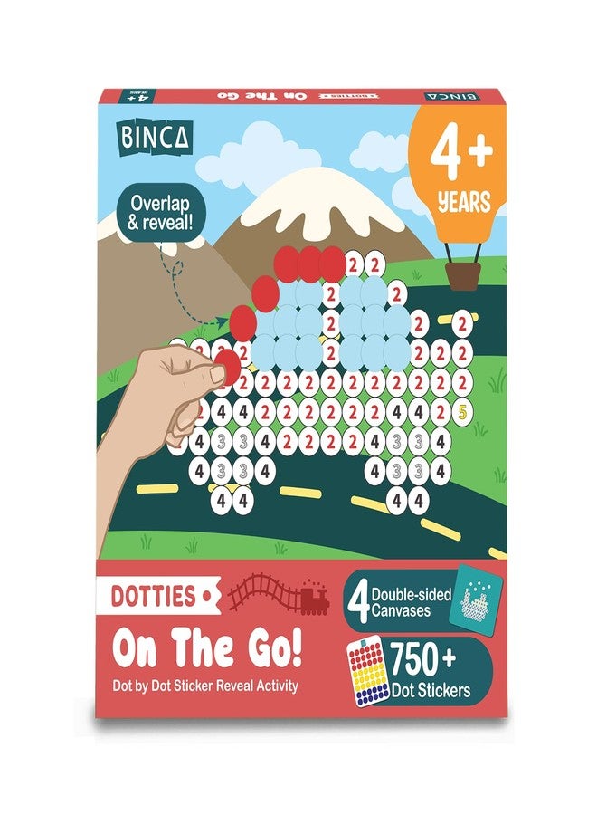 BINCA Dotties Dot Art Activity Kit - On the Go, 750+ Stickers, Vehicles Mess-Free Activities, DIY Dot Sticker Art for Toddlers, Kids Travel Activities, Craft Kits & Gifts for Boys & Girls Ages 4,5,6,7 - Image 1