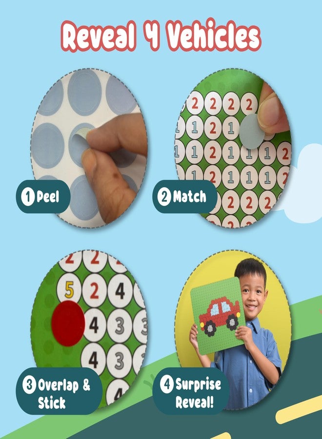 BINCA Dotties Dot Art Activity Kit - On the Go, 750+ Stickers, Vehicles Mess-Free Activities, DIY Dot Sticker Art for Toddlers, Kids Travel Activities, Craft Kits & Gifts for Boys & Girls Ages 4,5,6,7 - Image 3