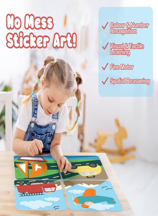 BINCA Dotties Dot Art Activity Kit - On the Go, 750+ Stickers, Vehicles Mess-Free Activities, DIY Dot Sticker Art for Toddlers, Kids Travel Activities, Craft Kits & Gifts for Boys & Girls Ages 4,5,6,7 - Image 4