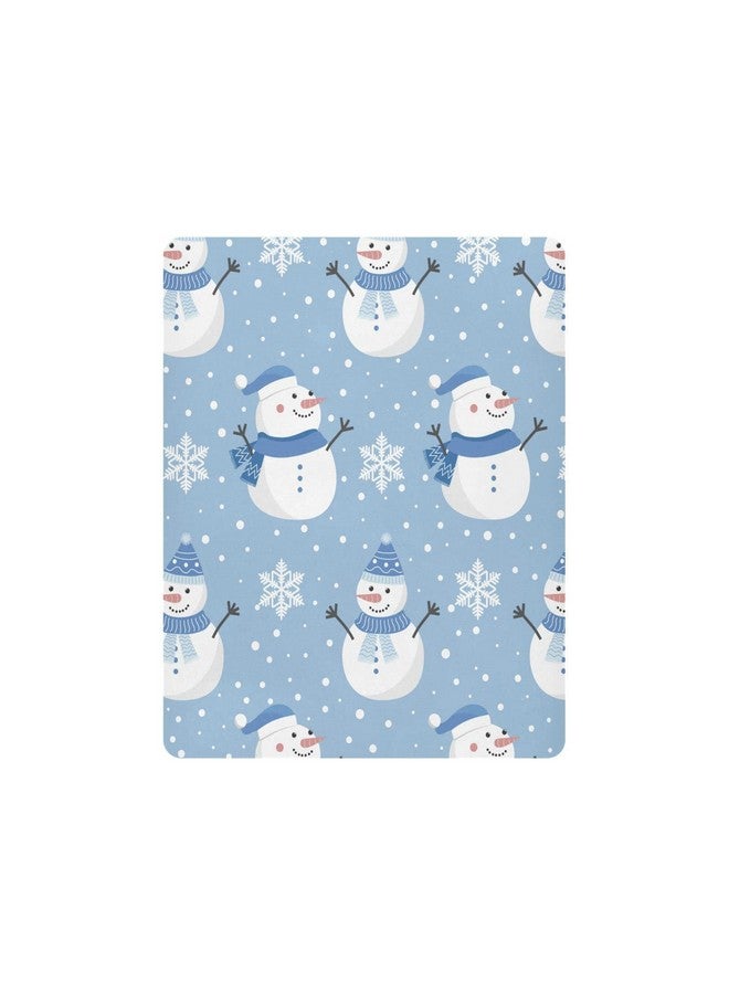 Kigai Christmas Snowman Snowflakes Crib Sheets for Boys Girls Pack N Play Sheet Soft Breathable Mini Crib Sheets 39" x 27" - Image 2