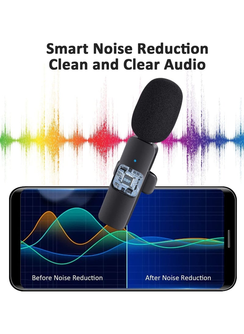 AAS ECOM Professional Wireless Lavalier Lapel Microphone for Android Computer - Cordless Omnidirectional Condenser Recording Mic with USB C Interface for Interview Video Podcast Vlog YouTube, Black  - Image 4