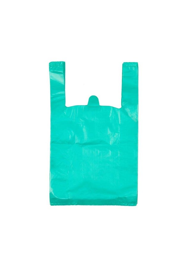 LazyMe LazyMe T-Shirt Carry-Out Bags Plastic Grocery Bags with Handles Shopping Bags in Bulk Restaurant Bags, Standard Supermarket Size,12 x 20 inch (Lake Blue 100 Pcs) - Image 1