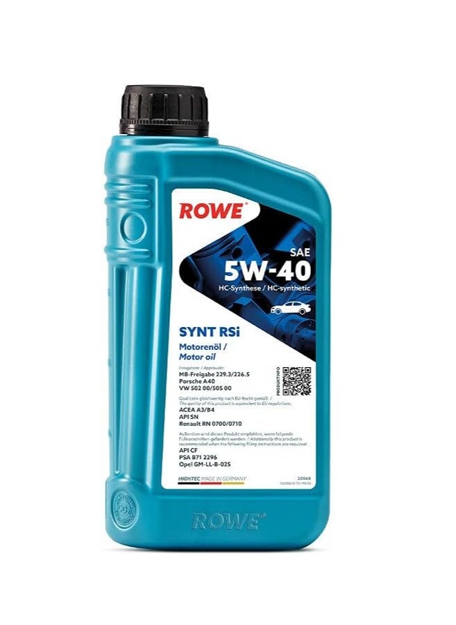 ROWE Hightec Synt RSi SAE 5W-40 Engine Oil 1 Ltr - for Diesel and Petrol Engines with and without Turbocharging (Germany) 