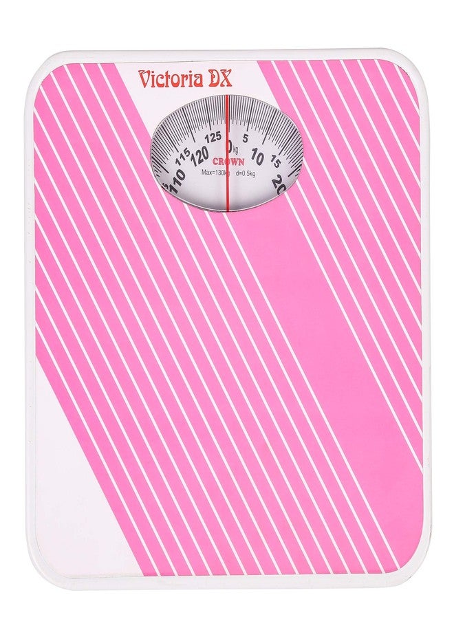 CROWN Victoria Deluxe Personal Weighing Scale For Human Body, Manual Analog Weighing Scale upto 130 kgs capacity (Pink) - Pack of 1 - Image 1