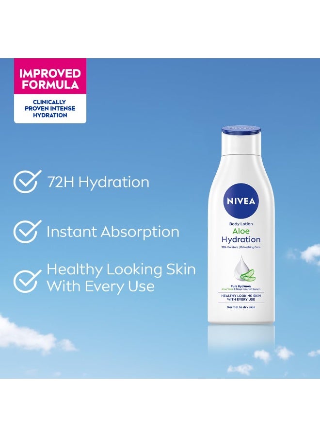 NIVEA Body Lotion, Aloe Hydration, with Aloe Vera, for Men & Women, 200 ml - Image 3