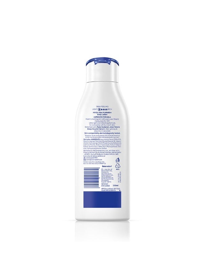 NIVEA Body Lotion, Aloe Hydration, with Aloe Vera, for Men & Women, 200 ml - Image 2